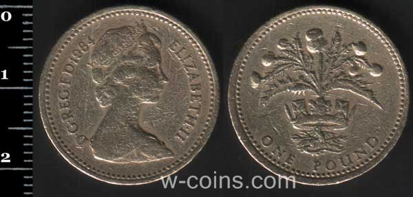 Монета Великобритания 1 фунт 1984
