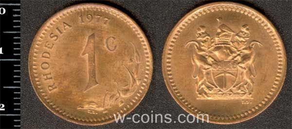 Монета Зимбабве 1 цент 1977