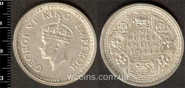 Монета Индия 1 рупия 1944