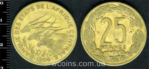 Монета Центрально-Африканские Государства 25 франков 1996