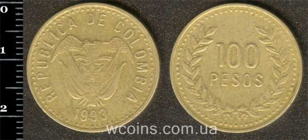Монета Колумбия 100 песо 1993