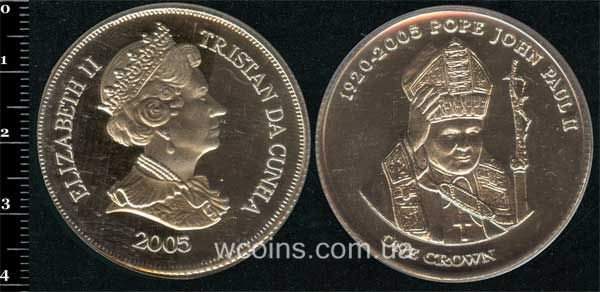 Монета Тристан-да-Кунья Острова 1 крона 2005
