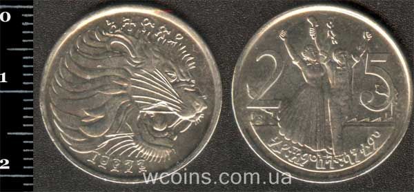 Монета Эфиопия 25 центов 1977