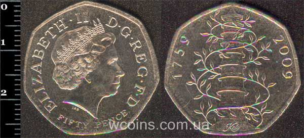 Монета Великобритания 50 пенсов 2009