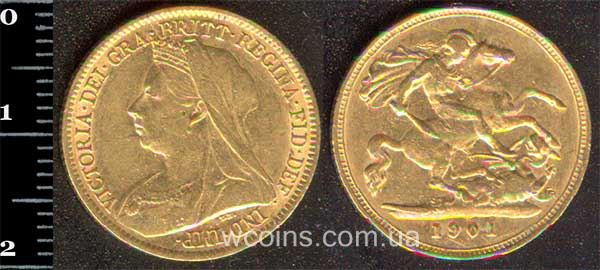 Монета Великобритания 1/2 соверена 1901