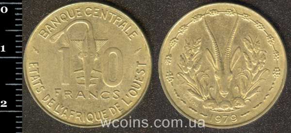 Монета Западно-Африканские Государства 10 франков 1979