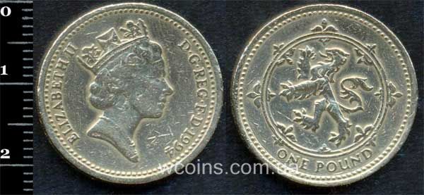 Монета Великобритания 1 фунт 1994