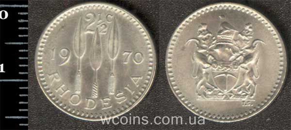 Монета Зимбабве 2,5 цента 1970