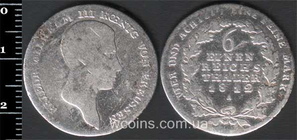 Монета Пруссия 1/6 талера 1812
