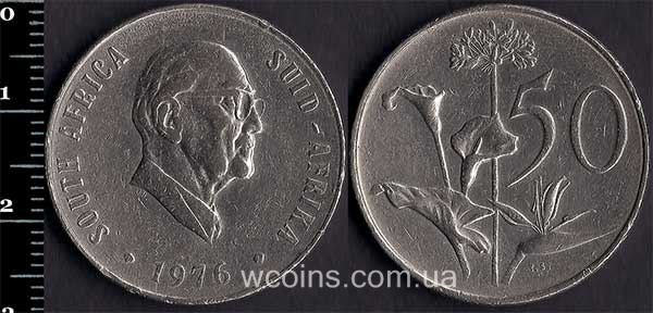 Монета ЮАР 50 центов 1976