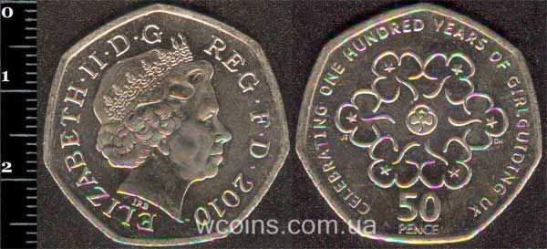 Монета Великобритания 50 пенсов 2010