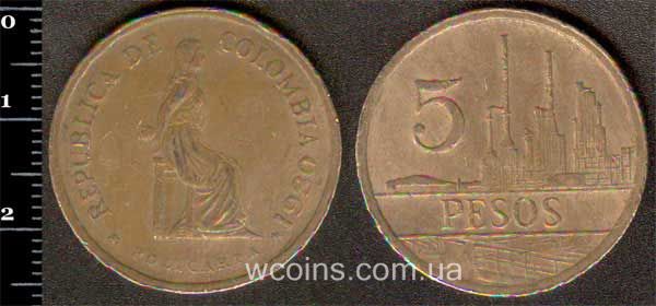 Монета Колумбия 5 песо 1980