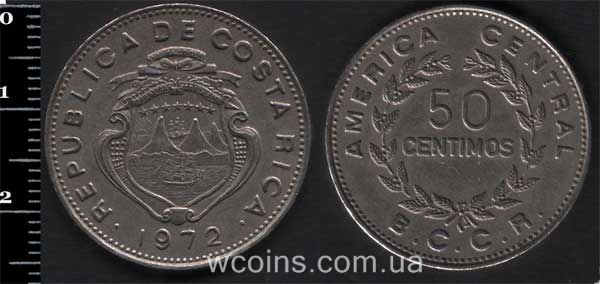 Монета Коста Рика 50 сентимо 1972