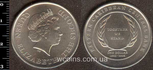 Монета Восточно-Карибские Государства 1 доллар 2008