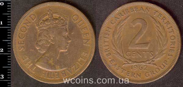 Монета Восточно-Карибские Государства 2 цента 1962