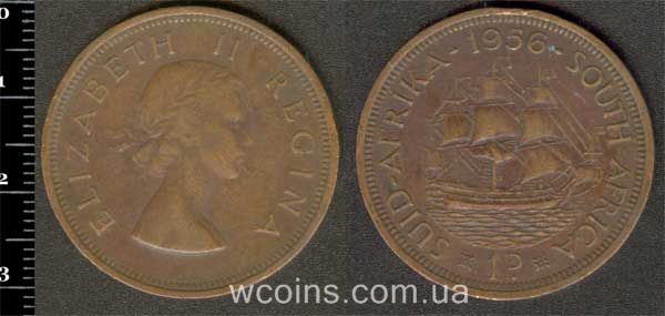 Монета ЮАР 1 пенни 1956