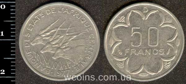 Монета Центрально-Африканские Государства 50 франков 1977