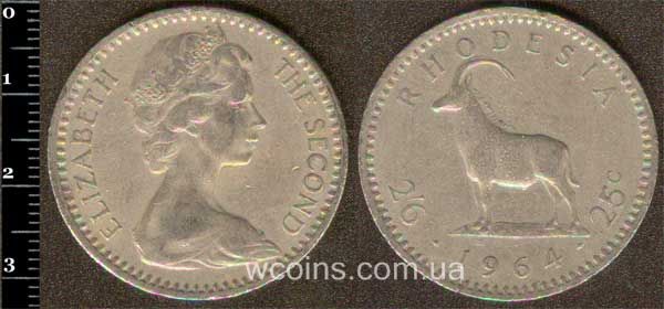 Монета Зимбабве 2,5 шиллинга 1964