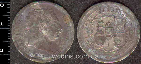 Монета Великобритания 6 пенсов 1816