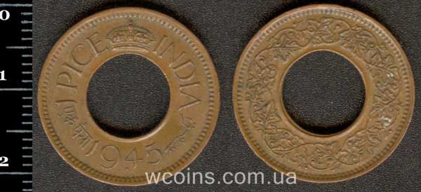 Монета Индия 1 пайс 1945