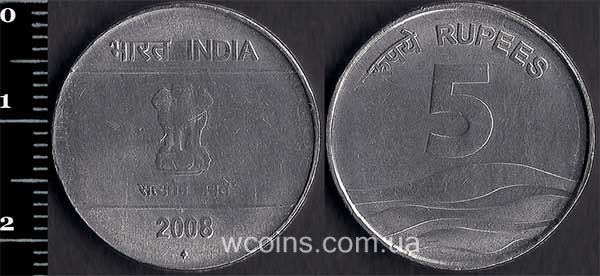 Монета Индия 5 рупий 2008