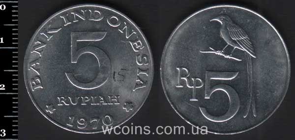 Монета Индонезия 5 рупий 1970