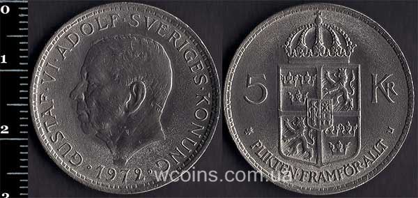 Монета Швеция 5 крон 1972