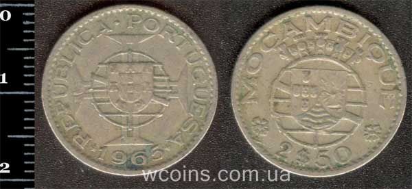 Монета Мозамбик 2,5 эскудо 1965