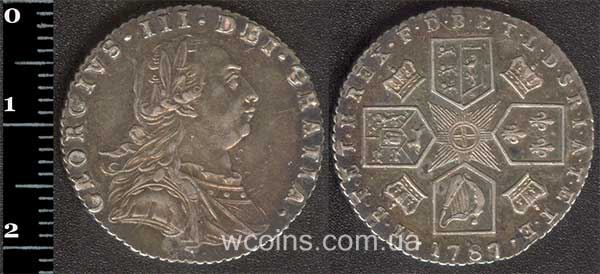 Монета Великобритания 6 пенсов 1787