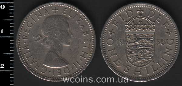 Монета Великобритания 1 шилинг 1956