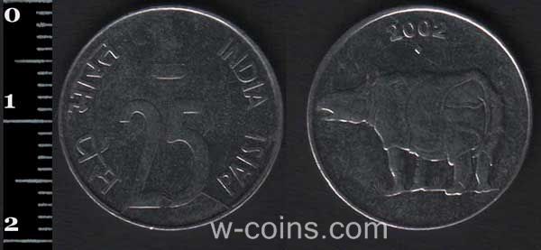 Монета Индия 25 пайс 2002