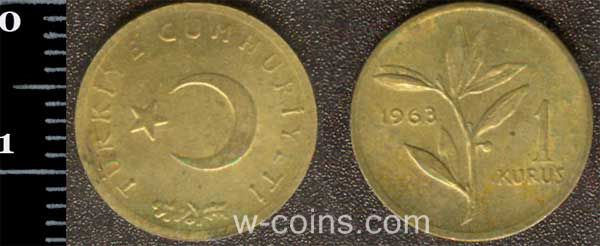 Монета Турция 1 куруш 1963