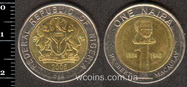 Монета Нигерия 1 найра 2006