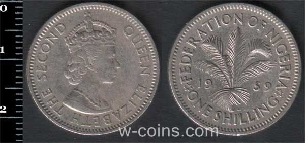 Монета Нигерия 1 шиллинг 1959