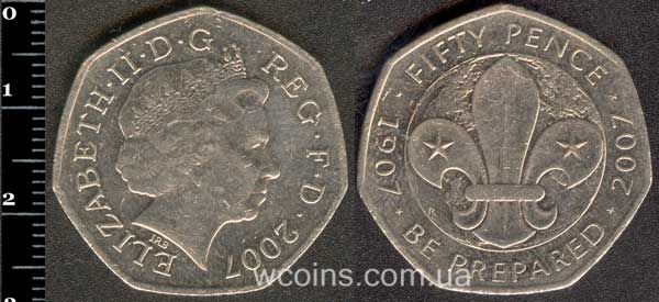 Монета Великобритания 50 пенсов 2007