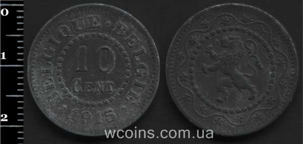 Монета Бельгия 10 сантимов 1915