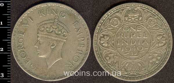 Монета Индия 1 рупия 1940
