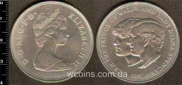 Монета Великобритания 25 новых пенсов 1981