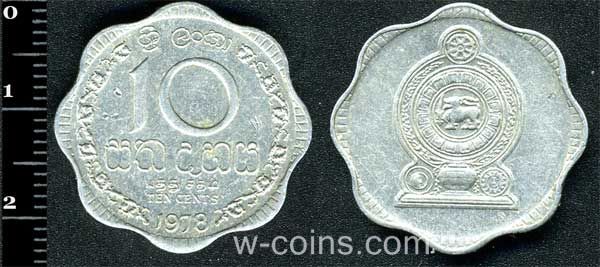 Монета Шри Ланка 10 центов 1978