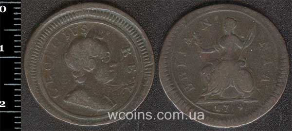Монета Великобритания фартинг 1719