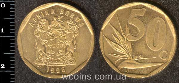 Монета ЮАР 50 центов 1996