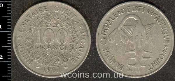 Монета Западно-Африканские Государства 100 франков 1967