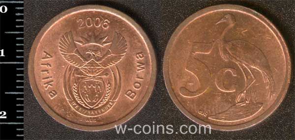 Монета ЮАР 5 центов 2006