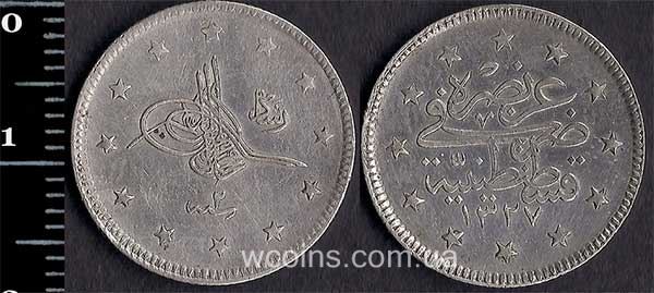 Монета Турция 2 куруша 1910