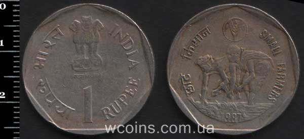Монета Индия 1 рупия 1987