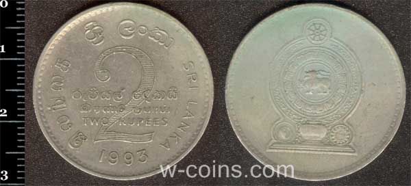 Монета Шри Ланка 2 рупии 1993