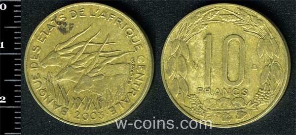 Монета Центрально-Африканские Государства 10 франков 2003