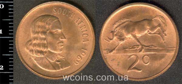 Монета ЮАР 2 цента 1969