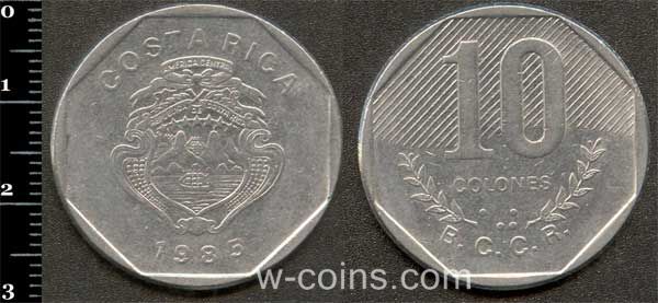 Монета Коста Рика 10 колонов 1985