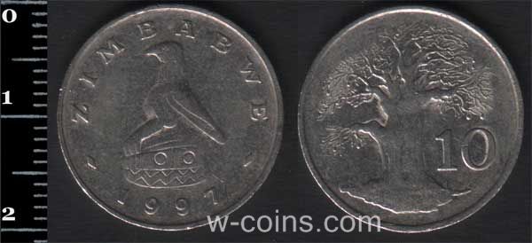 Монета Зимбабве 10 центов 1997